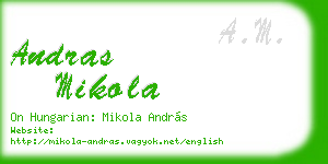 andras mikola business card
